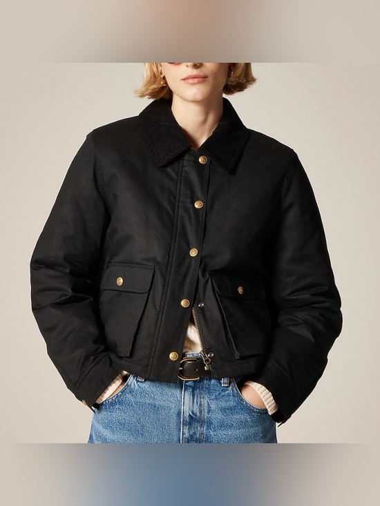 J. Crew Jackets & Blazers - NWT J. Crew Cropped Barn Jacket in black ripstop cotton